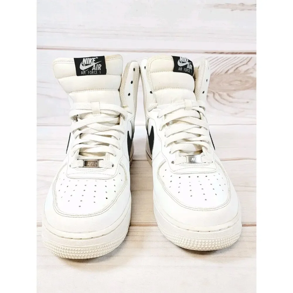 Nike Air Force 1 High Top Shoes White Black Retro CK4369-100 Men's 9 Sneakers